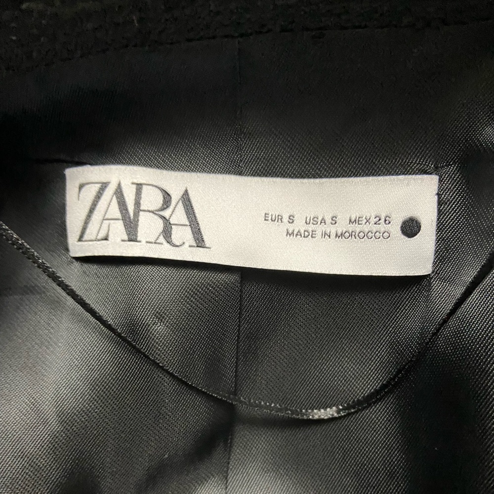 Zara Black Textured/Tweed Blazer - Picture 8 of 10
